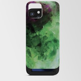 Green and Purple Smoke Abstract iPhone Card Case