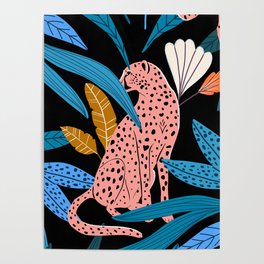 Cheetah jungle/tropical print Poster