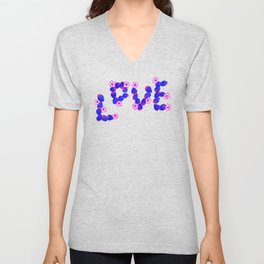 Purple and pink Strawberry Love V Neck T Shirt