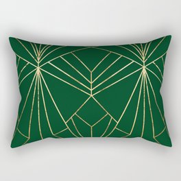 Art Deco in Emerald Green - Large Scale Rectangular Pillow