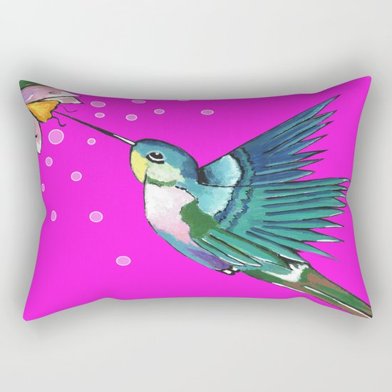 Spirited Hummingbird Rectangular Pillow
