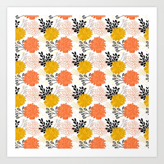 Flowers Pattern Art Print
