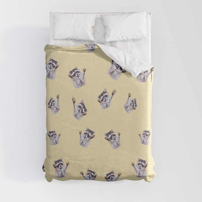 Playful Dancing Raccoons Edition 6 Duvet Cover