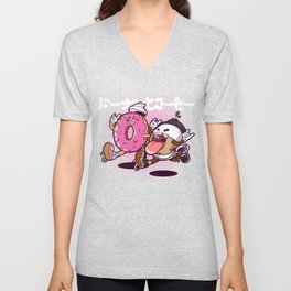 Doughnut & Coffee V Neck T Shirt