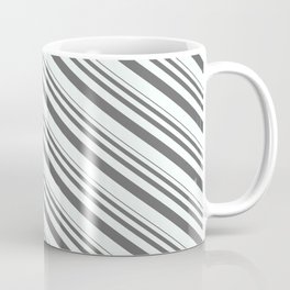 [ Thumbnail: Dim Gray & Mint Cream Colored Striped/Lined Pattern Coffee Mug ]
