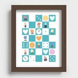 Color object checkerboard collection 19 Recessed Framed Print