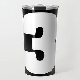 3 (White & Black Number) Travel Mug