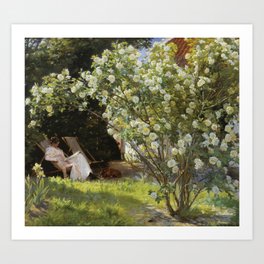 Peder Severin Krøyer - Roses (painting) Art Print