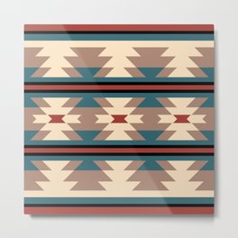 Southwestern Pattern 126 Metal Print | Graphicdesign, Buffalo, Bohemian, Tribal, Blue, Black, Pattern, Mexican, Aztec, Geometric 
