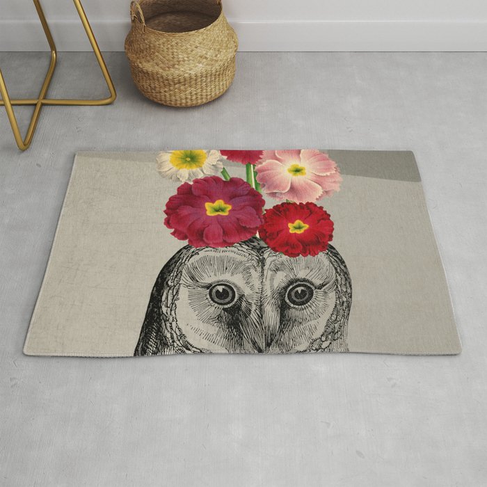 flower owl Rug