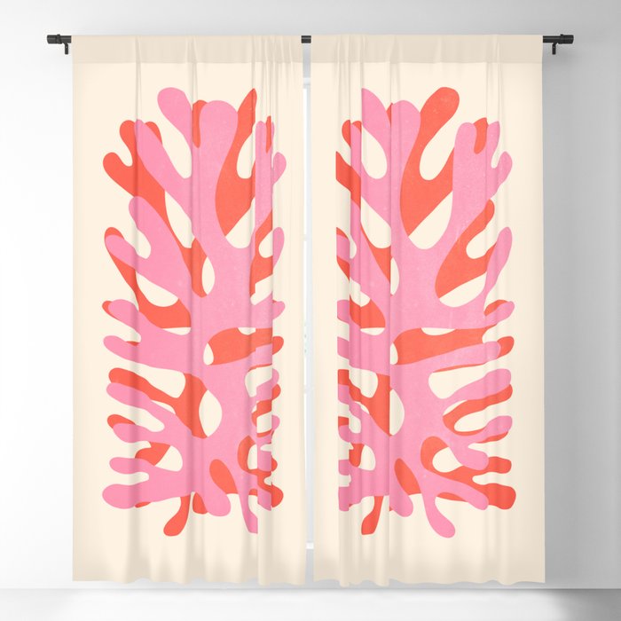 Sea Leaf: Matisse Collage Peach Edition Blackout Curtain