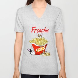 Cool Frenchie Fries V Neck T Shirt | Bulldog, Graphicdesign, Funny, Owner, Australian, Shepherd, Santa, Scaft, Pug, Hat 