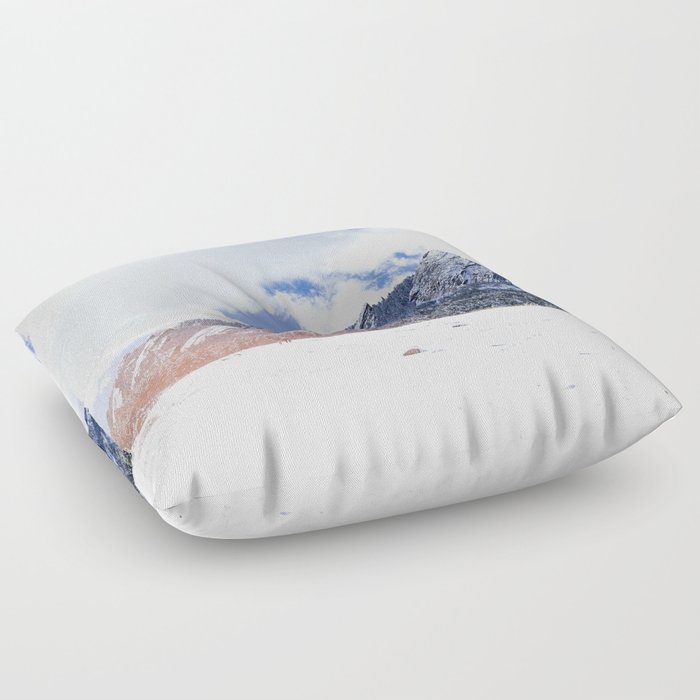 Flatirons in Snow Floor Pillow