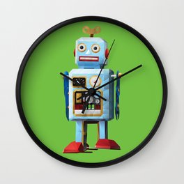 Retro Tin Toy Robot Polygon Art Wall Clock