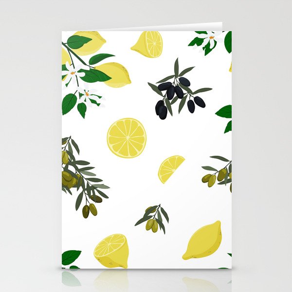 Lemons and olives Stationery Cards