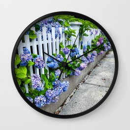 Flowery Fence  Wall Clock