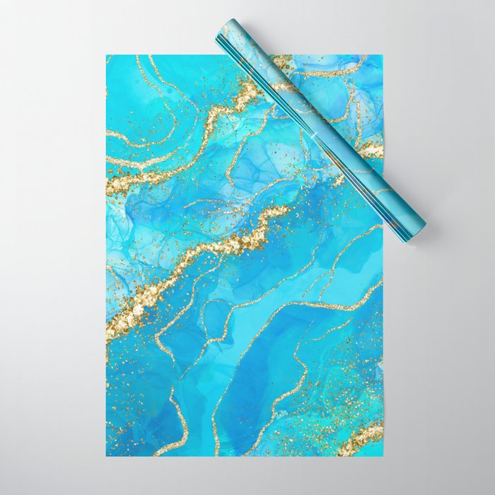 Turquoise and gold deals wrapping paper