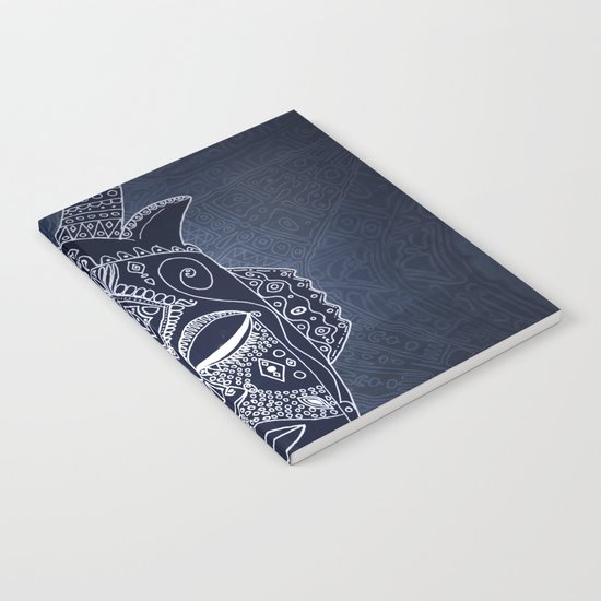 Horned Tribal Mask (color version) Notebook