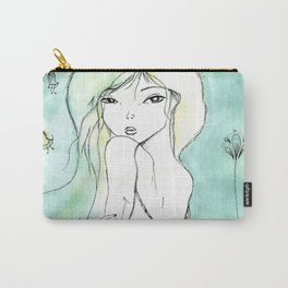 Dite moi! Carry-All Pouch | Frenchgirl, Dreams, Painting, Girl, Ink, Nature, Aqua, Watercolor 