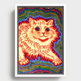 Psychotic cat by Louis Wain Framed Canvas