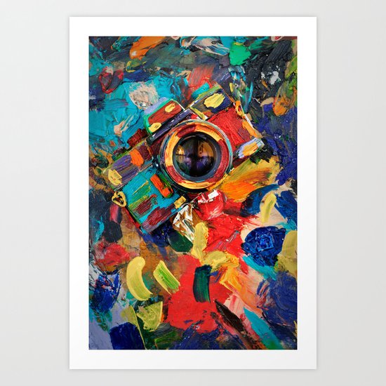 oil paint retro camera Art Print
