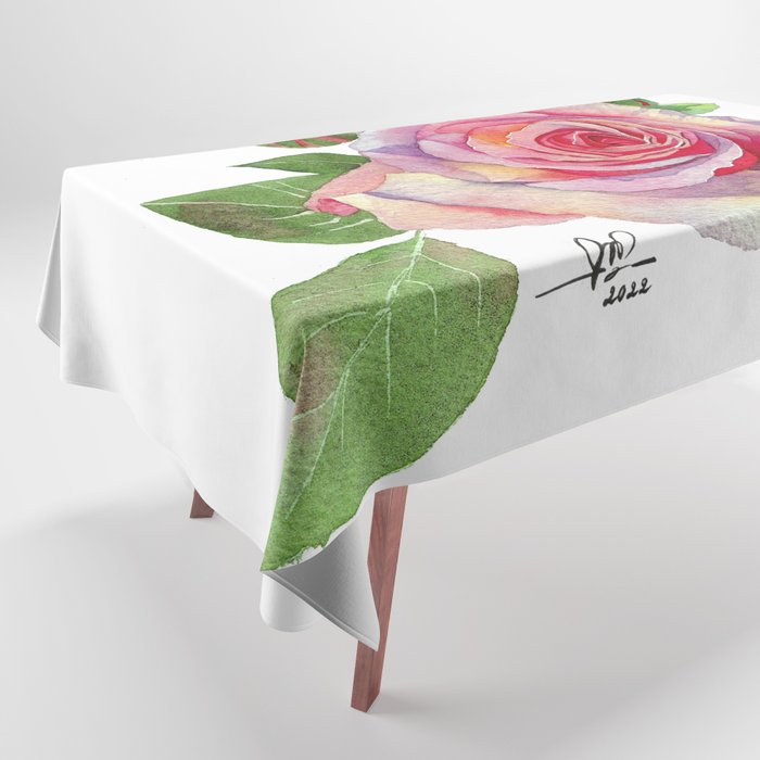 Rose in Watercolor #2 Tablecloth