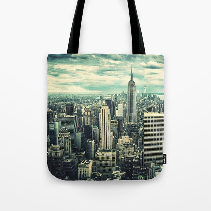 new york city panoramic view skyline Tote Bag