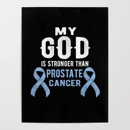 Prostate Cancer Awareness Light Blue Ribbon Gifts Poster