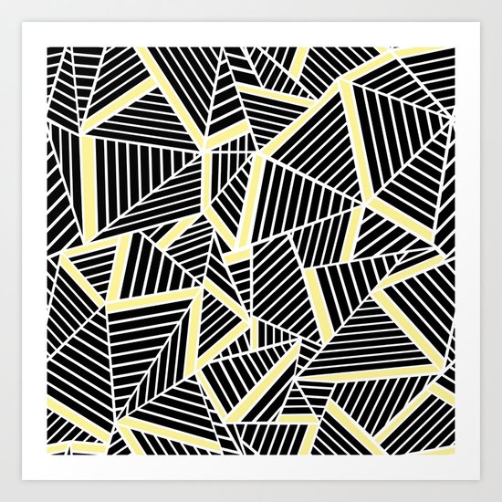 Ab Lines With Yellow Art Print