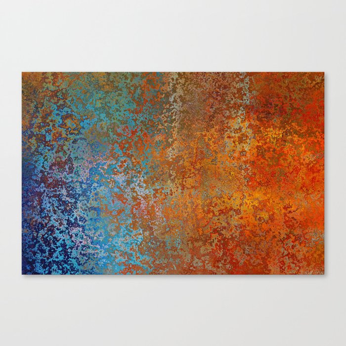 Vintage Rust, Copper and Blue Canvas Print