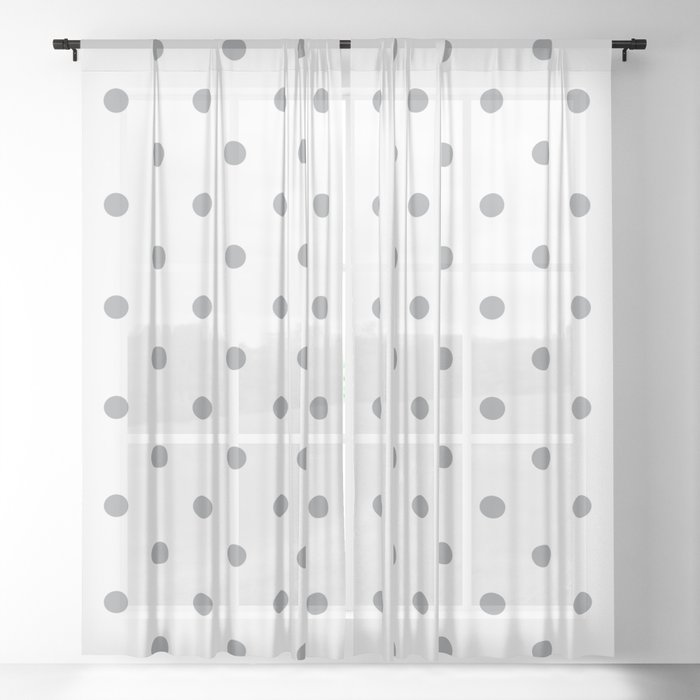 Steely Gray - polka 8 Sheer Curtain