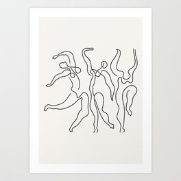 Three Dancers by Pablo Picasso Art Print | Abstract, Vintage, Lines, Dance, Motion, Dancer, Ink, Line, Drawing, Arthistory 