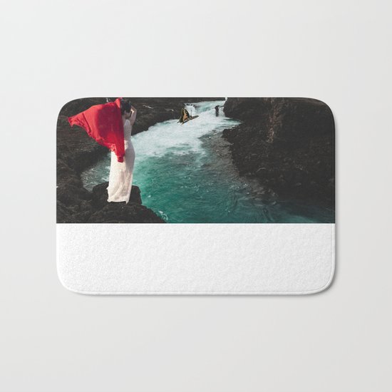 Woman with Drape Bath Mat