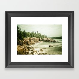 Acadia National Park Maine Rocky Beach Framed Art Print