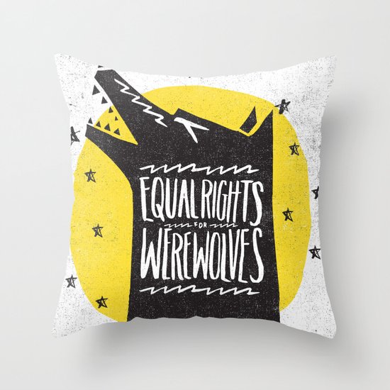 WEREWOLF RIGHTS Throw Pillow