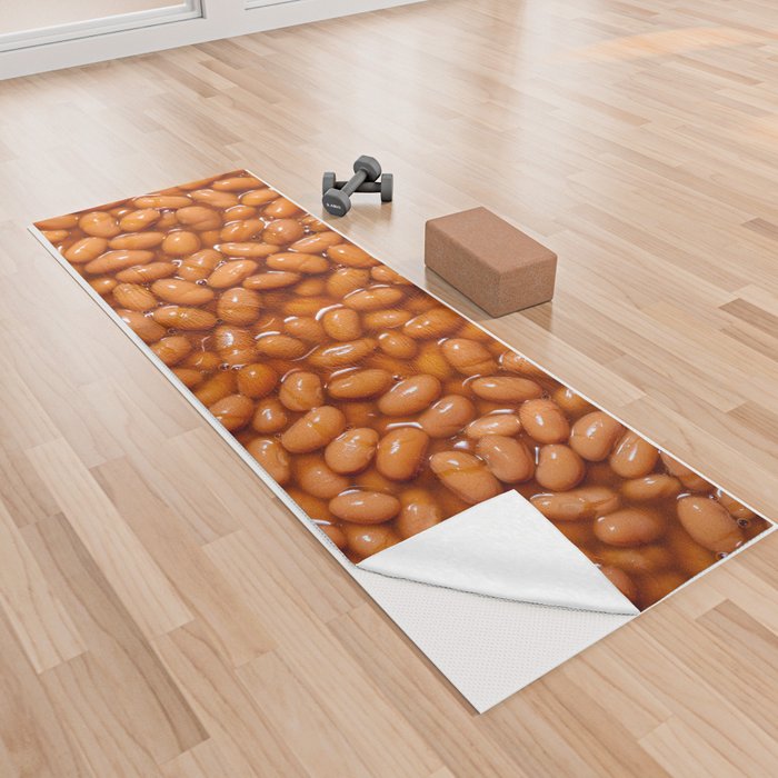 Maple Baked Beans in Maple Syrup Sauce Food Pattern Design Yoga Towel