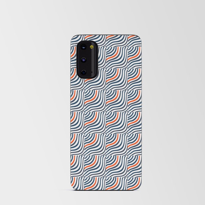 Striped Shells Navy Blue and Red Retro Abstract Modern Independence Day July 4th Preppy Pattern Android Card Case