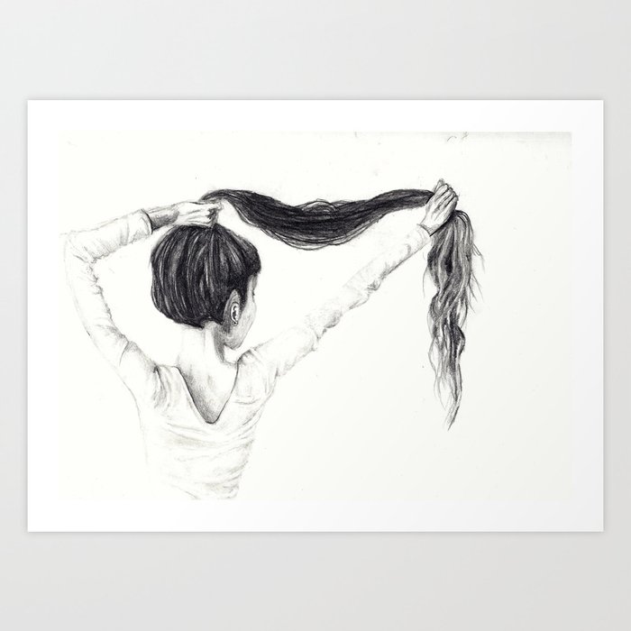 The Girl With A Ponytail Art Print By Laurahvidtfeldt Society6