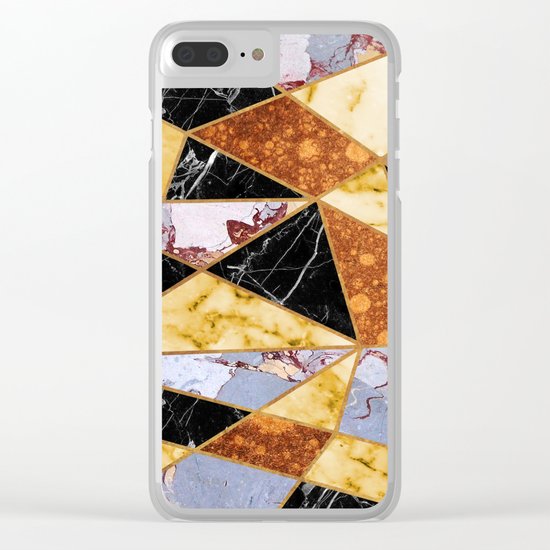 Abstract #458 Molten Metal & Marble Clear iPhone Case