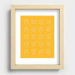 Arrow Geometric Pattern 11 in Mustard Yellow Pale Pink Recessed Framed Print