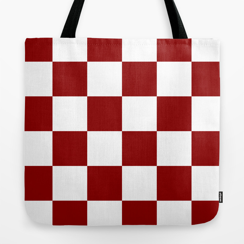 dark red tote bag