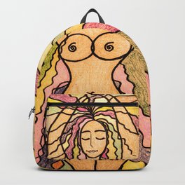 Undine Vintage Backpack | Excitement, Emotions, Mermaid, Nude, Colorful, Woman, Beauty, Waves, Hair, Ocean 