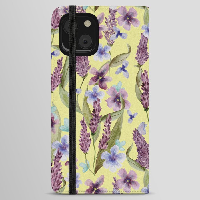 Pattern de lavandas en acuarela iPhone Wallet Case