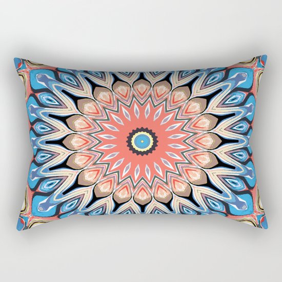 Abstract Flower Mandala Rectangular Pillow