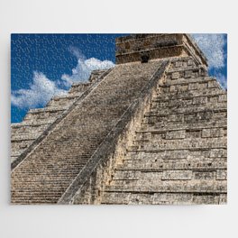Mexico Photography - Ancient Pyramid Under The Blue Sky Jigsaw Puzzle