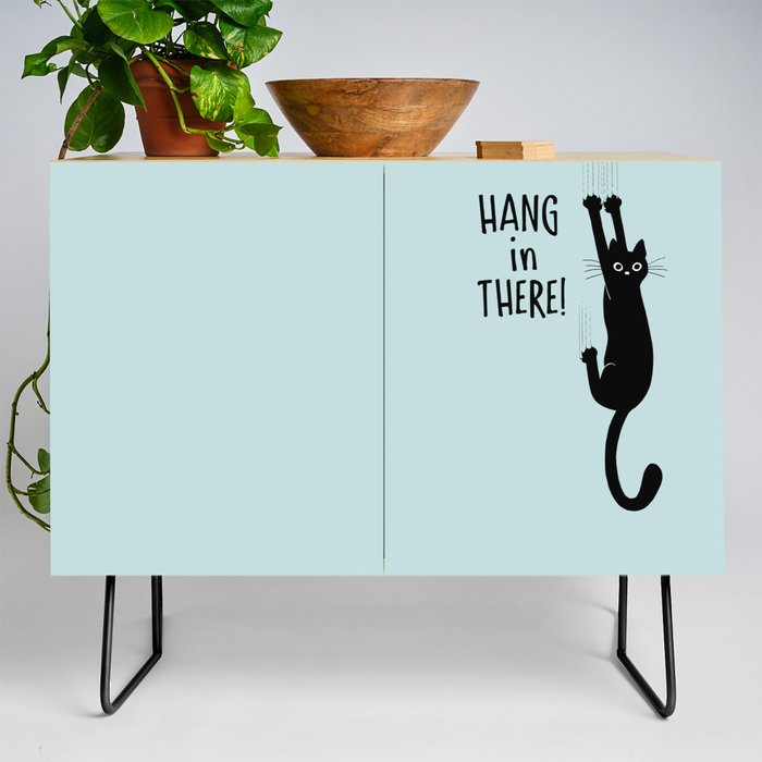 Society6 ケース Hang in There Baby by Huebucket Hang in There! Funny Black Cat Hanging On Poster by Jenn Kay