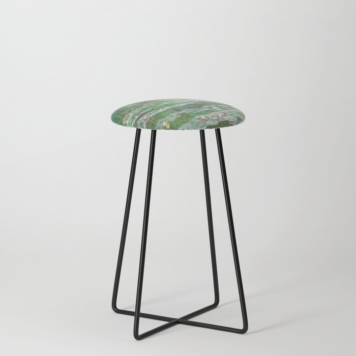 monet water lilies and footbridge painting Counter Stool