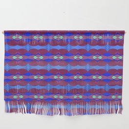 abstract pattern in purple with turquoise colors Wall Hanging