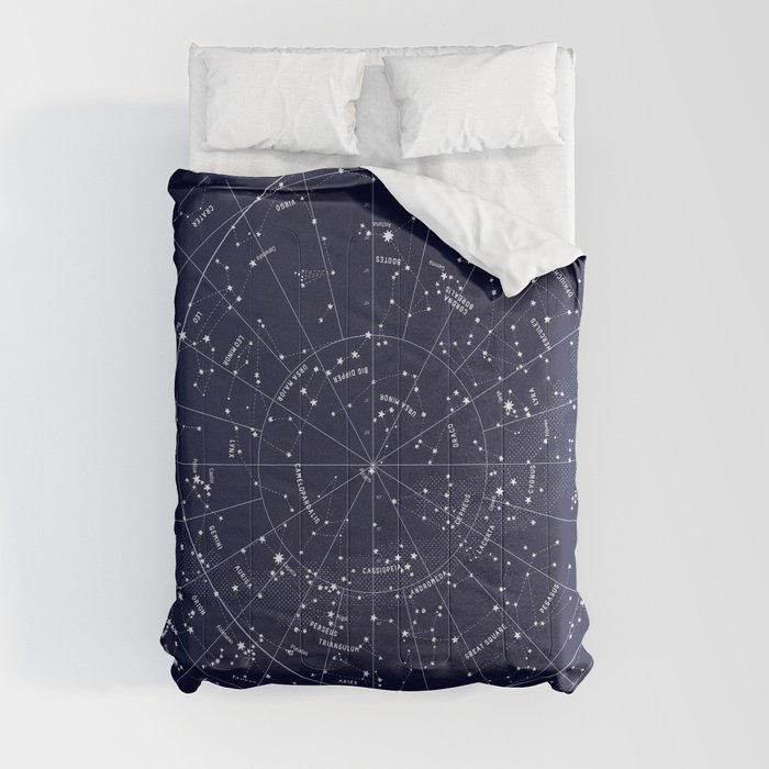 Constellation Map Indigo Comforter