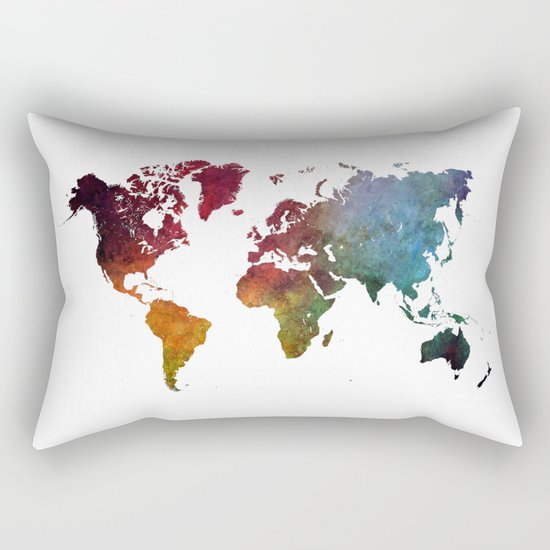 World Map Rectangular Pillow